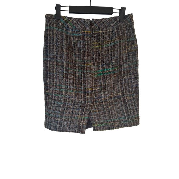 2/$30 Trina Turk Size 6 Plaid Wool Blend Skirt - Picture 3 of 14
